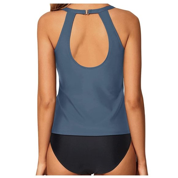 YONIQUE Two Piece High Neck Tankini Swimsuit 🏖️ NEW WITH TAGS! - Picture 7 of 12